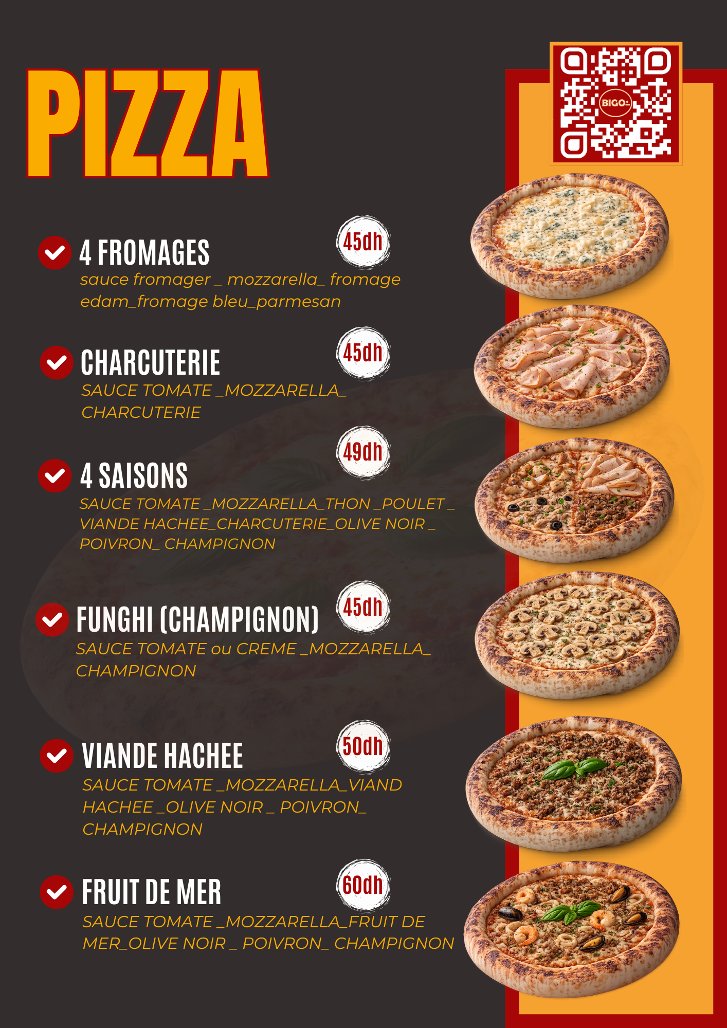Menu du snack page 10
