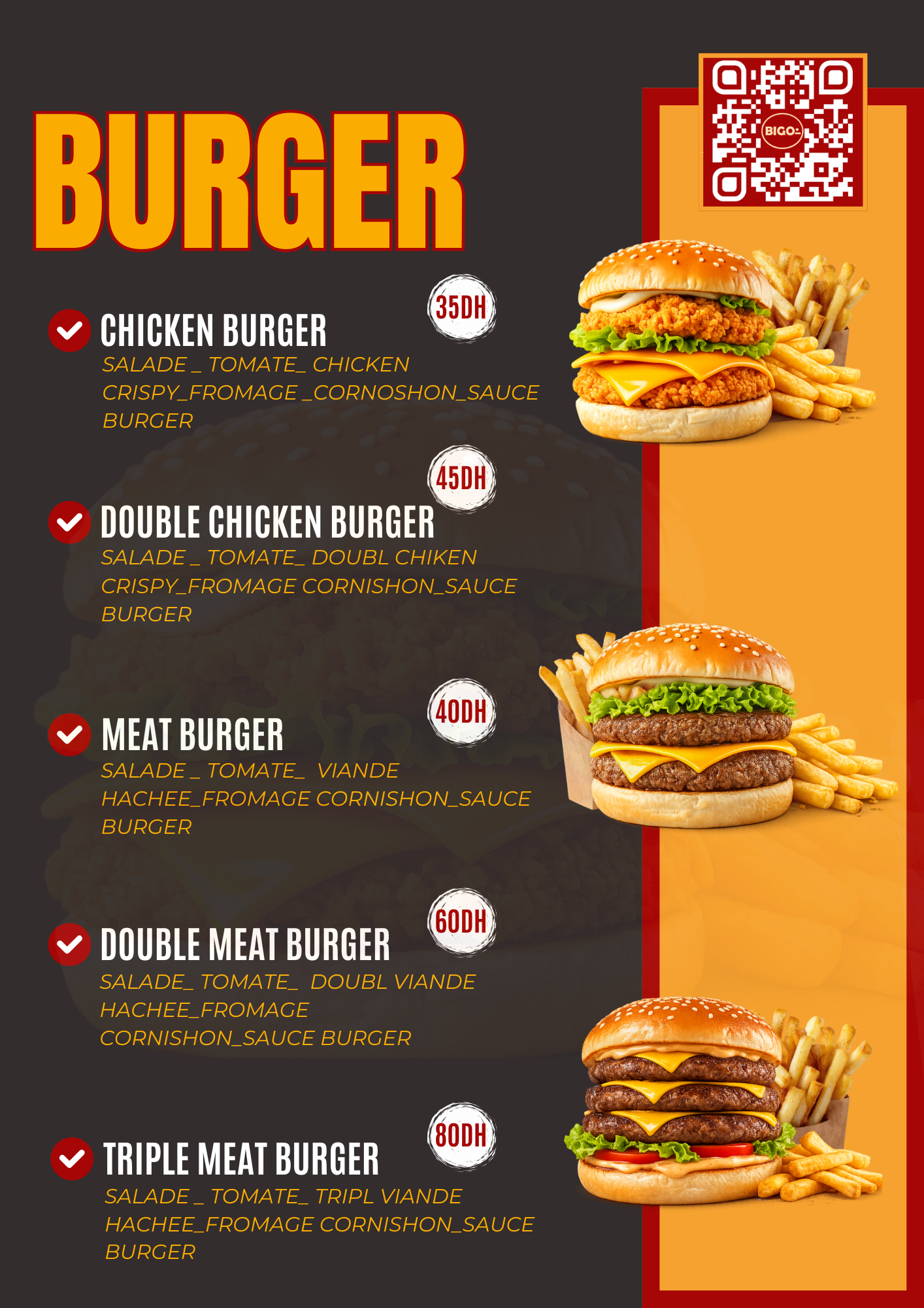 Menu du snack page 7