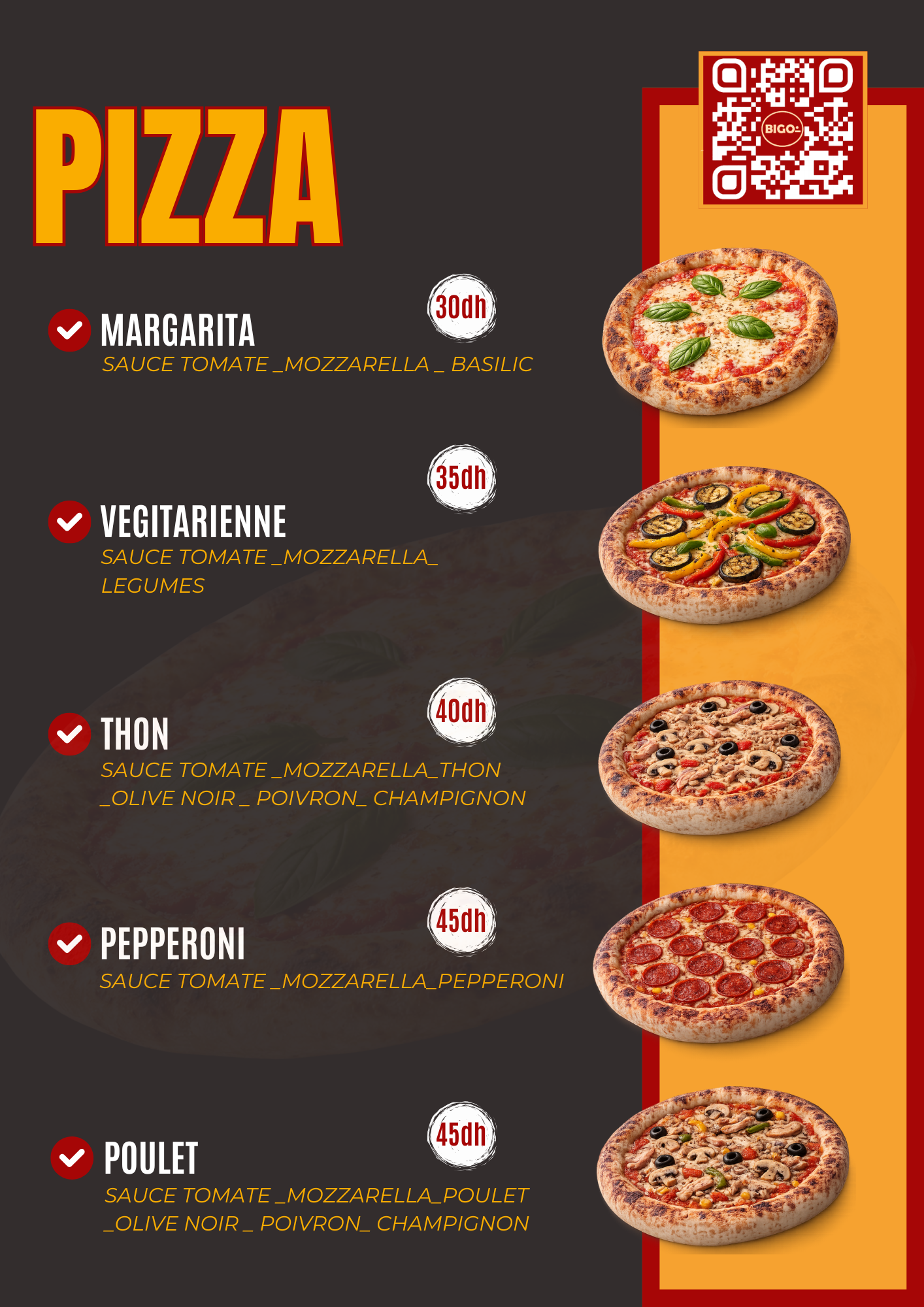Menu du snack page 9